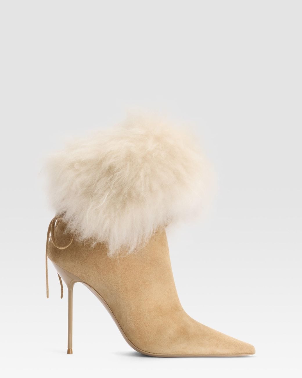 Paris Texas Natural Suede Ankle Boot Lined