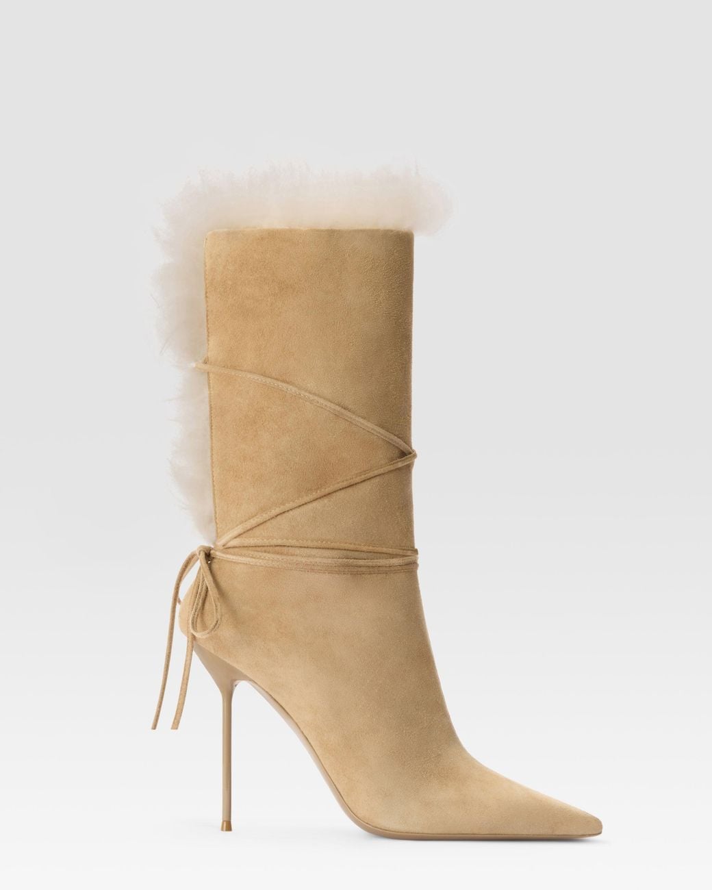 Paris Texas Natural Suede Ankle Boot Lined