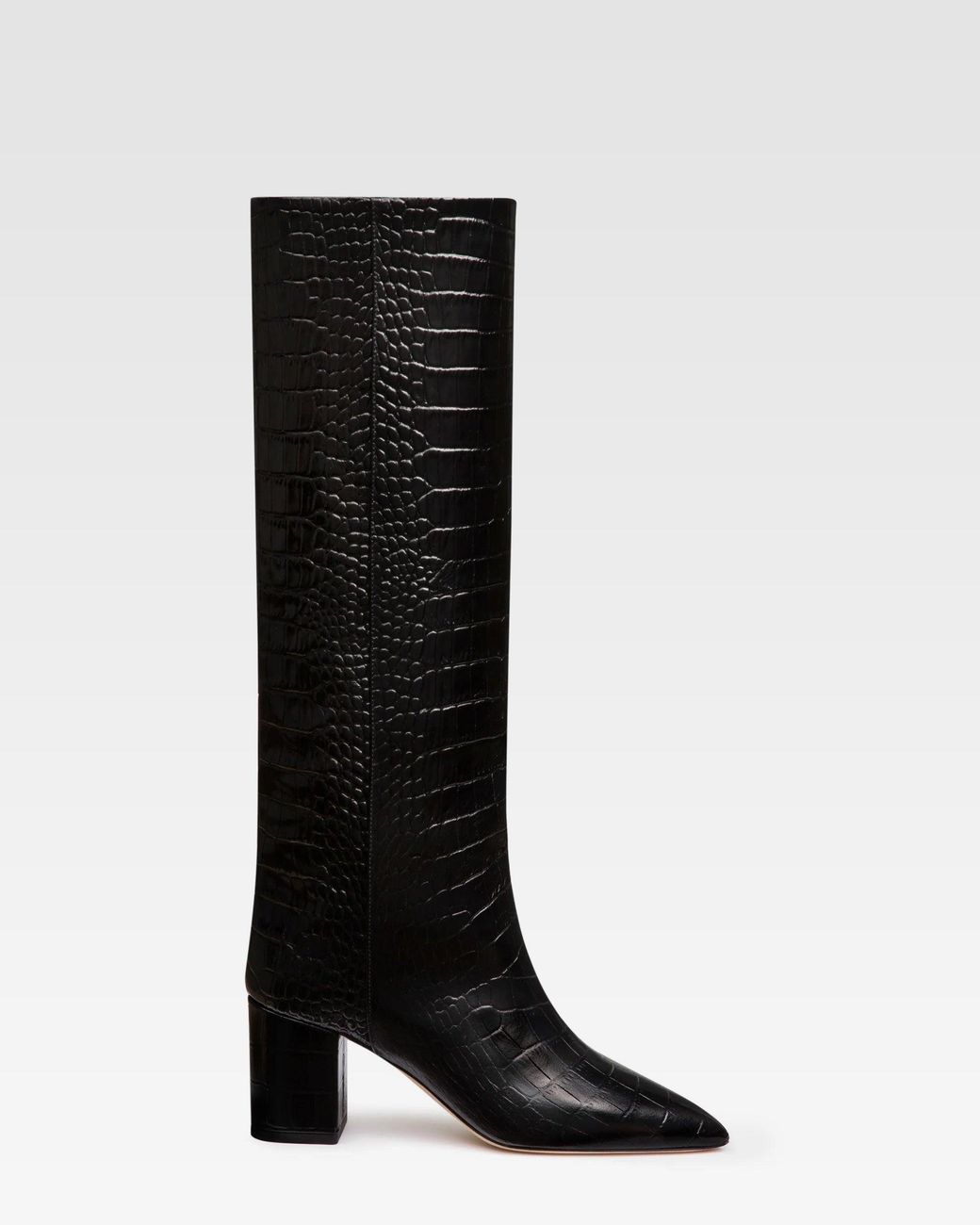 Paris Texas Black Embossed Leather Boot
