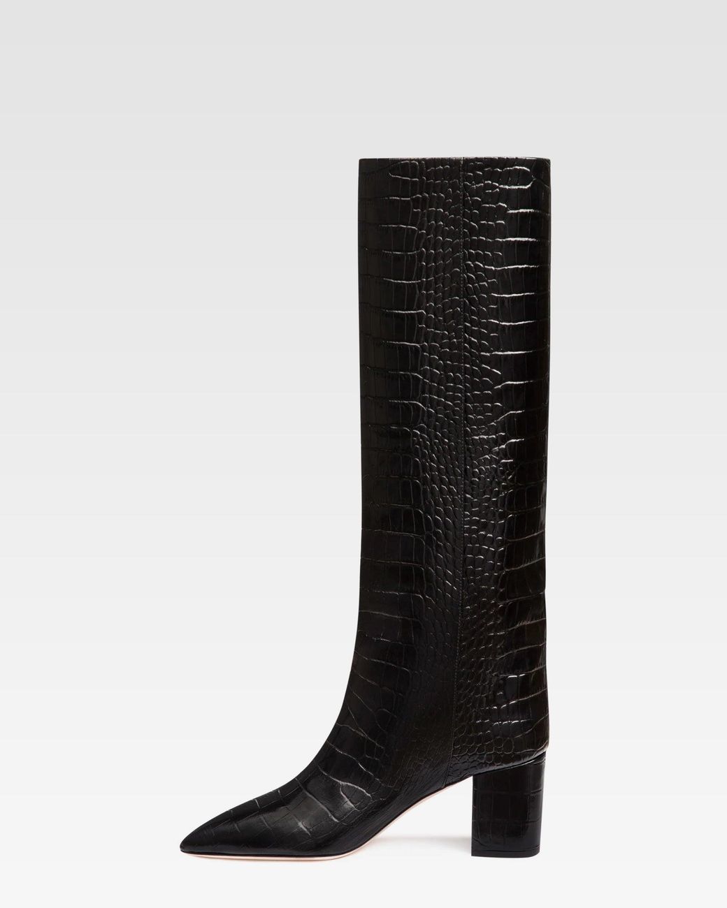 Paris Texas Black Embossed Leather Boot