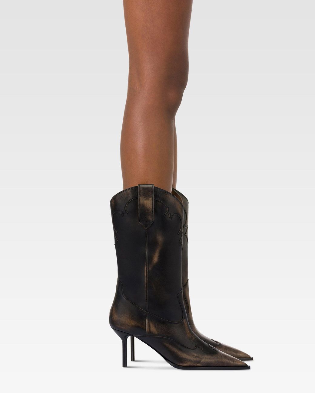Paris Texas Black Brushed Leather Boot