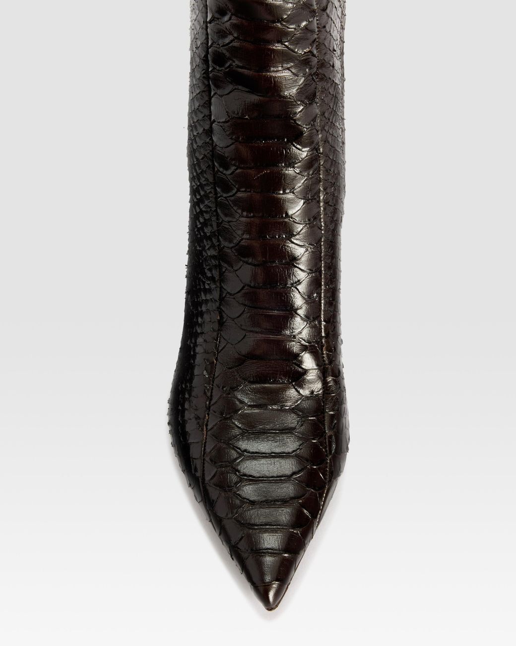 Paris Texas Black Python-Print Leather Boot With Cut-Out Effect
