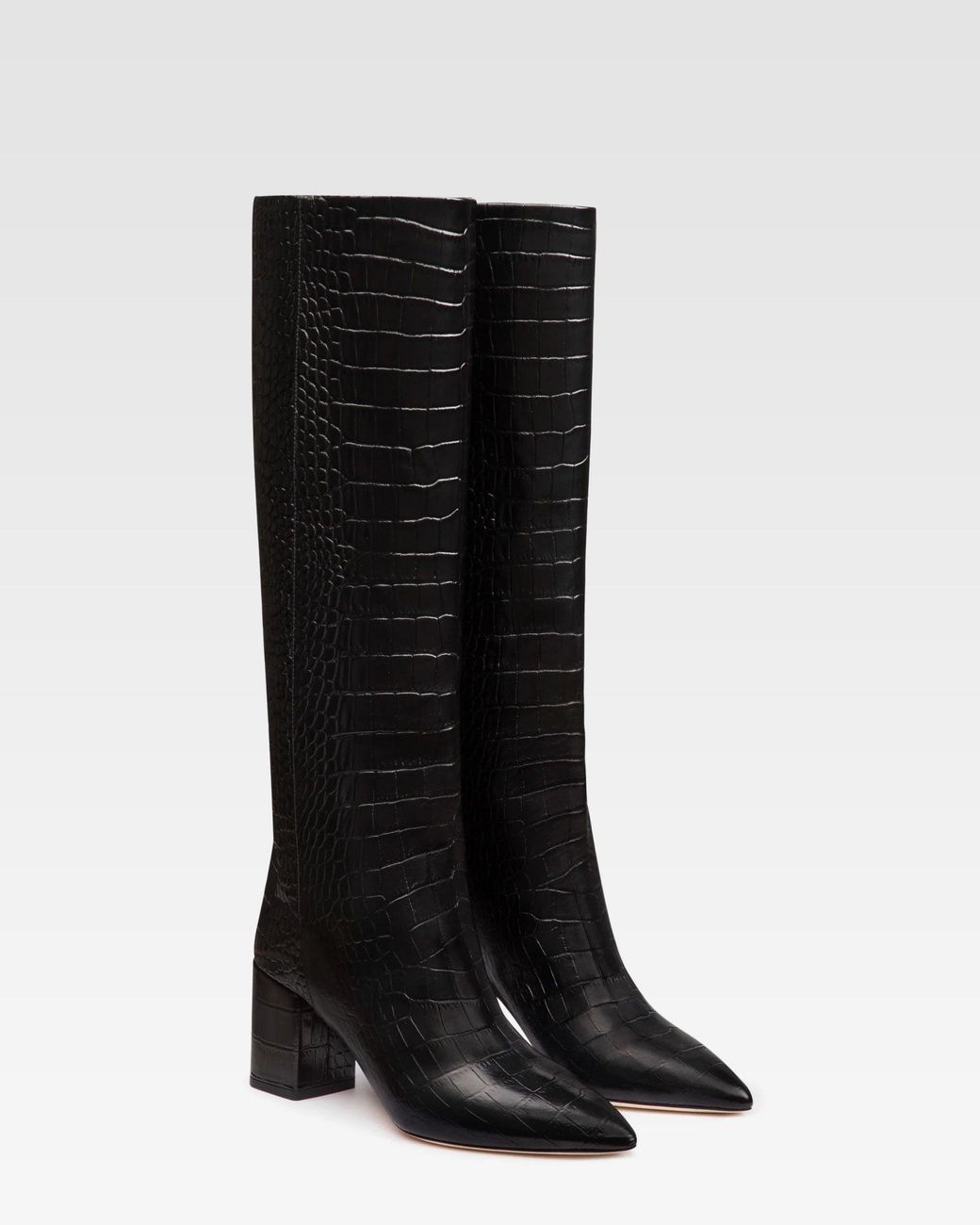 Paris Texas Black Embossed Leather Boot