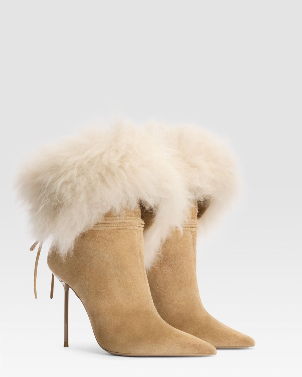 Paris Texas Natural Suede Ankle Boot Lined