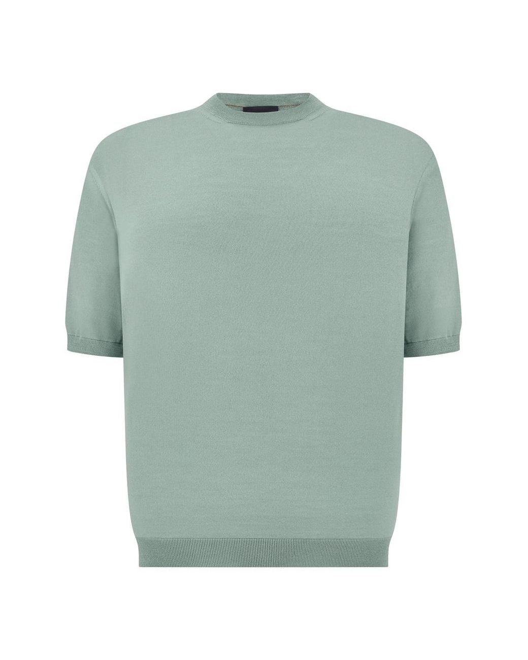 Paul & Shark Green 140's Superfine Merino Wool T-Shirt for men