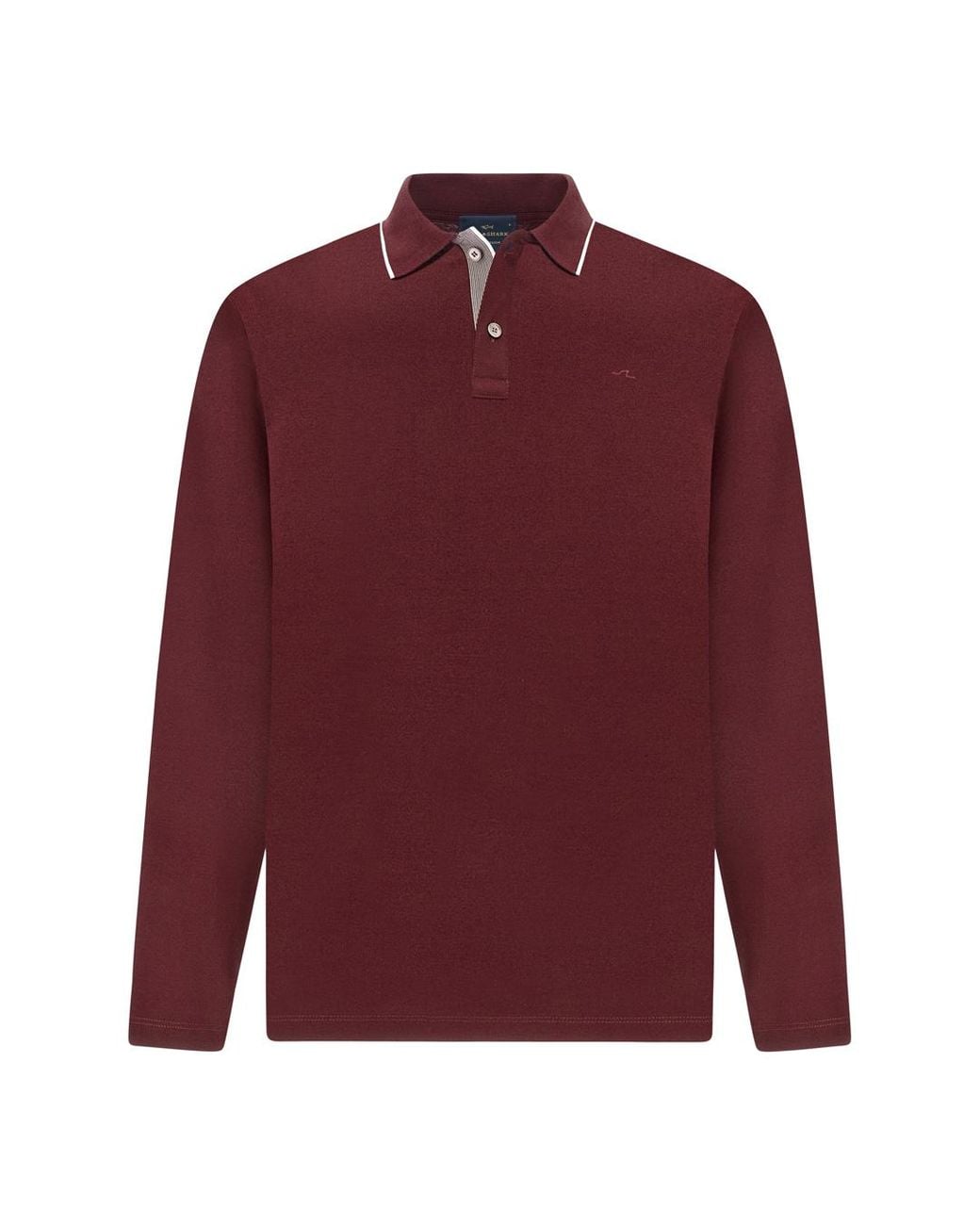 Paul & Shark Red Aqua Touch Cotton Polo Shirt With Shark Fin Embroidery for men