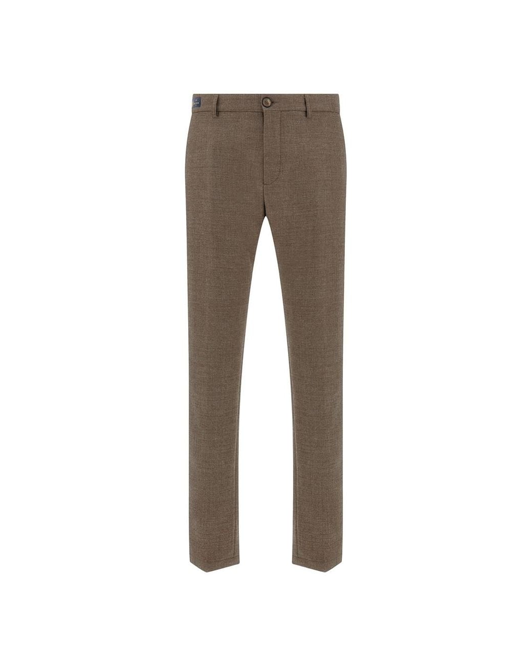 Paul & Shark Gray Bellagio Wool Twill Trousers for men