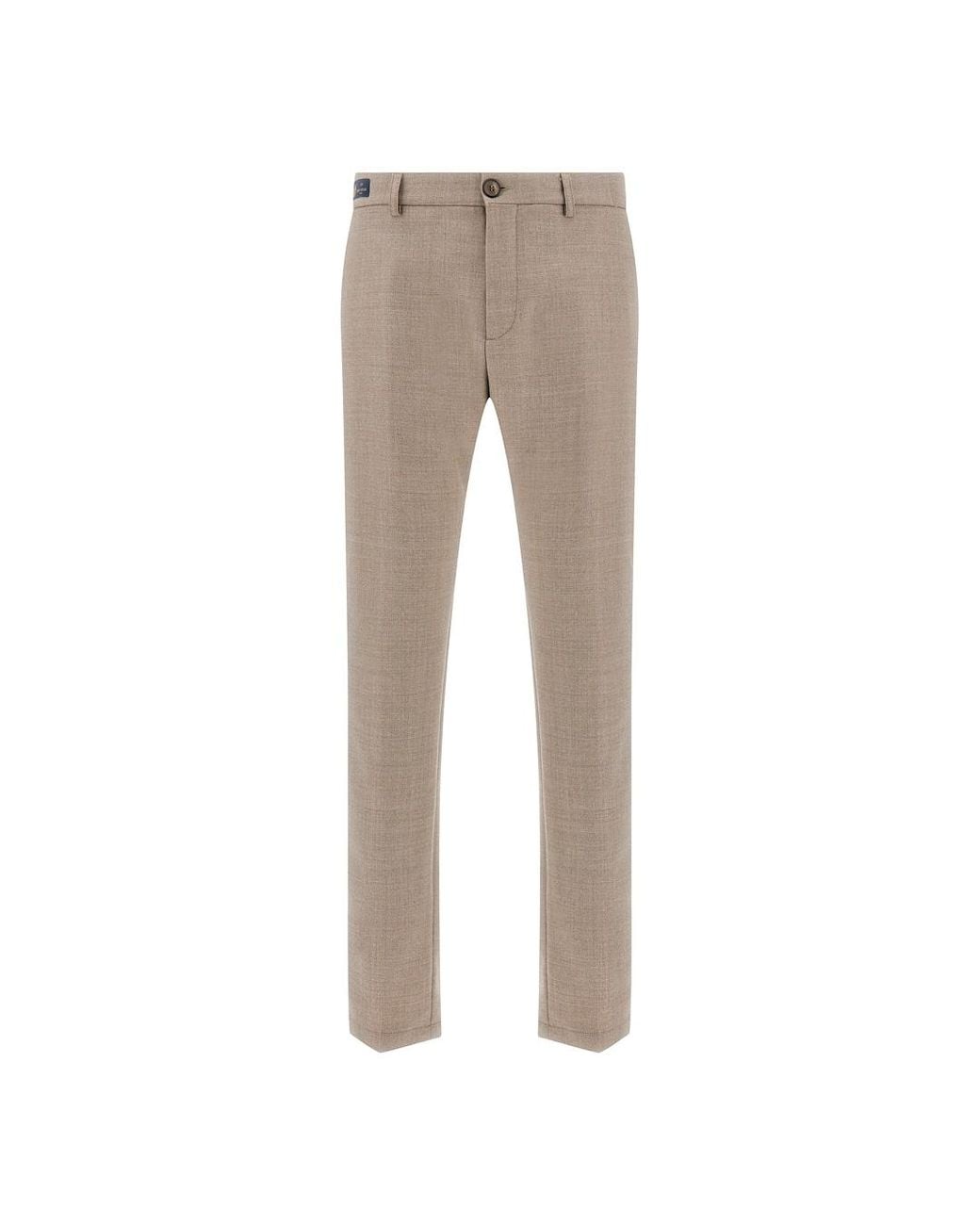Paul & Shark Gray Bellagio Wool Twill Trousers for men