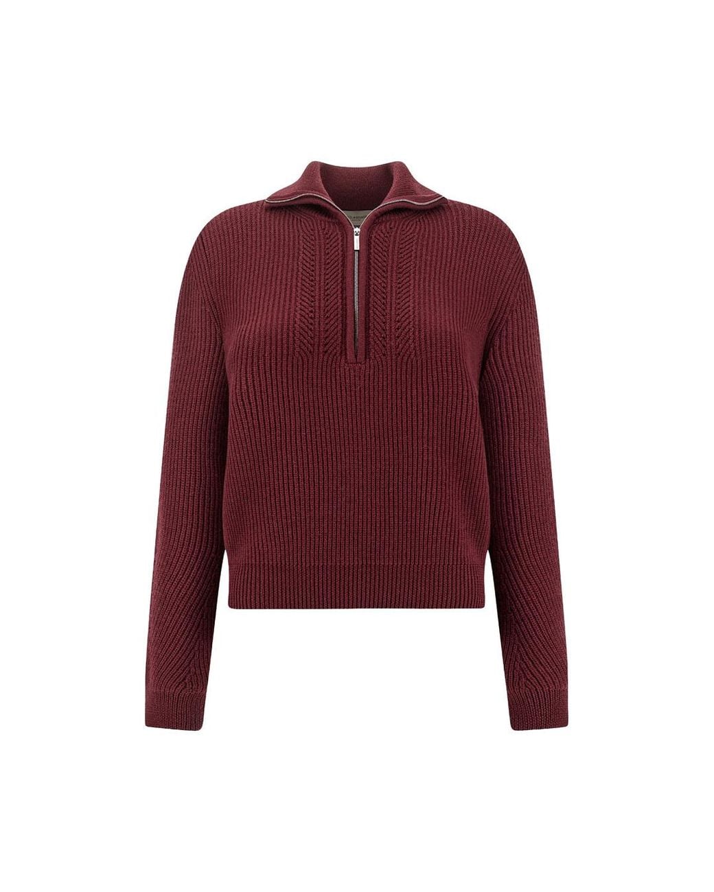 Paul & Shark Red Wool Half-Zip Sweater