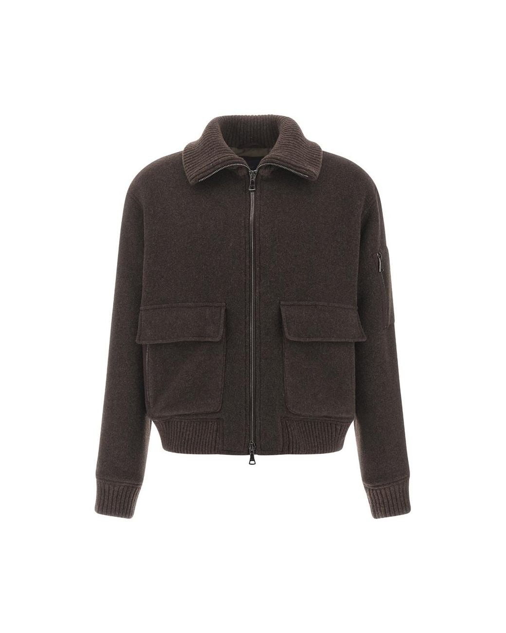 Paul & Shark Black Wool And Cashmere Bomber Jacket for men