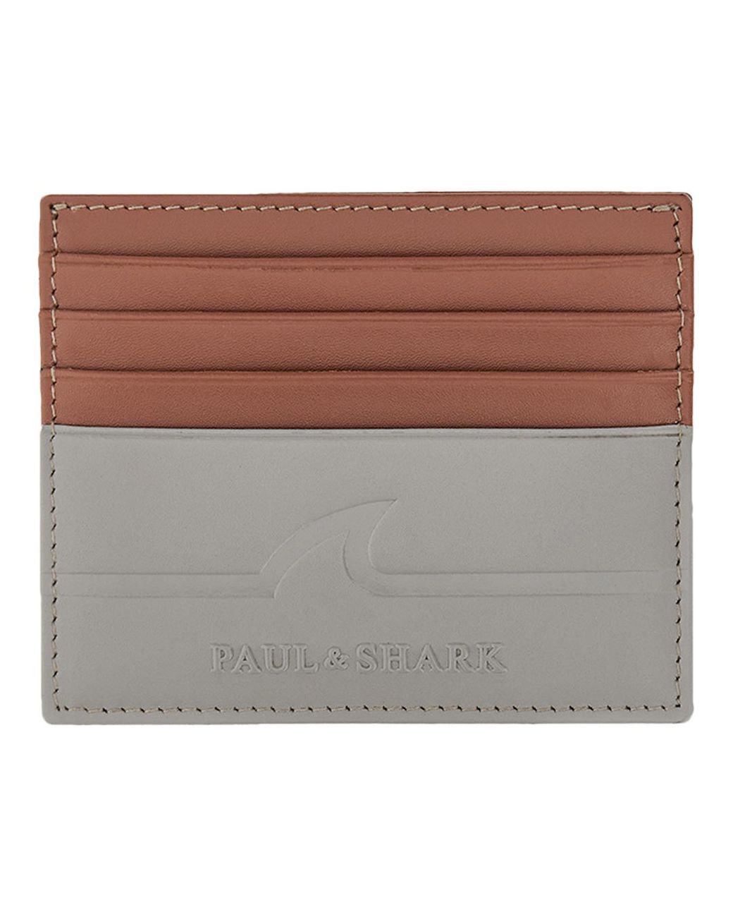 Paul & Shark Natural Fin Embossed Leather Cardholder for men
