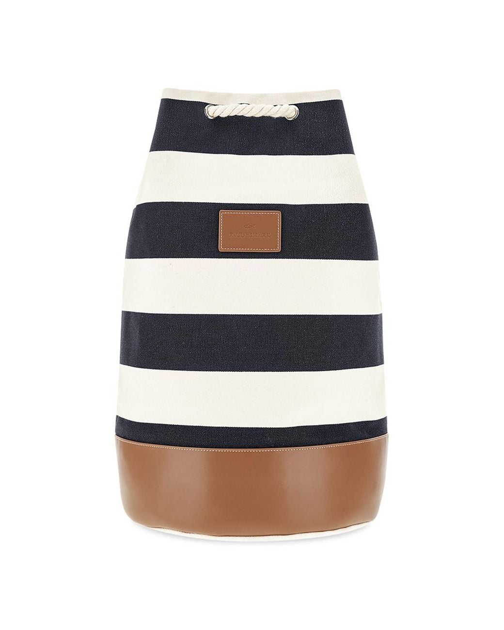 Paul & Shark Blue Striped Canvas Bag With Leather Details for men