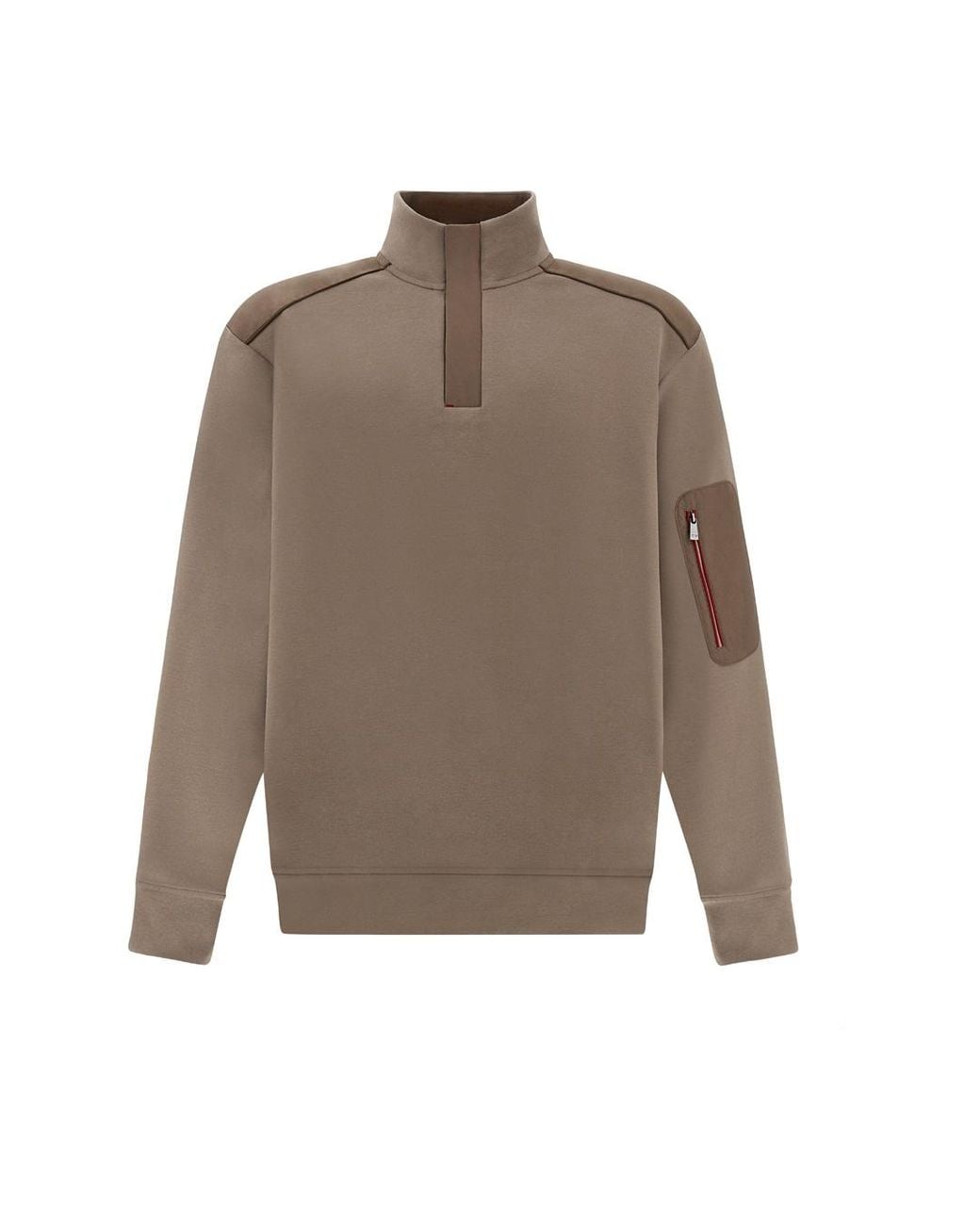 Paul & Shark Gray X-Soft Half-Zip Cotton Sweatshirt With Typhoon Platinum Details for men