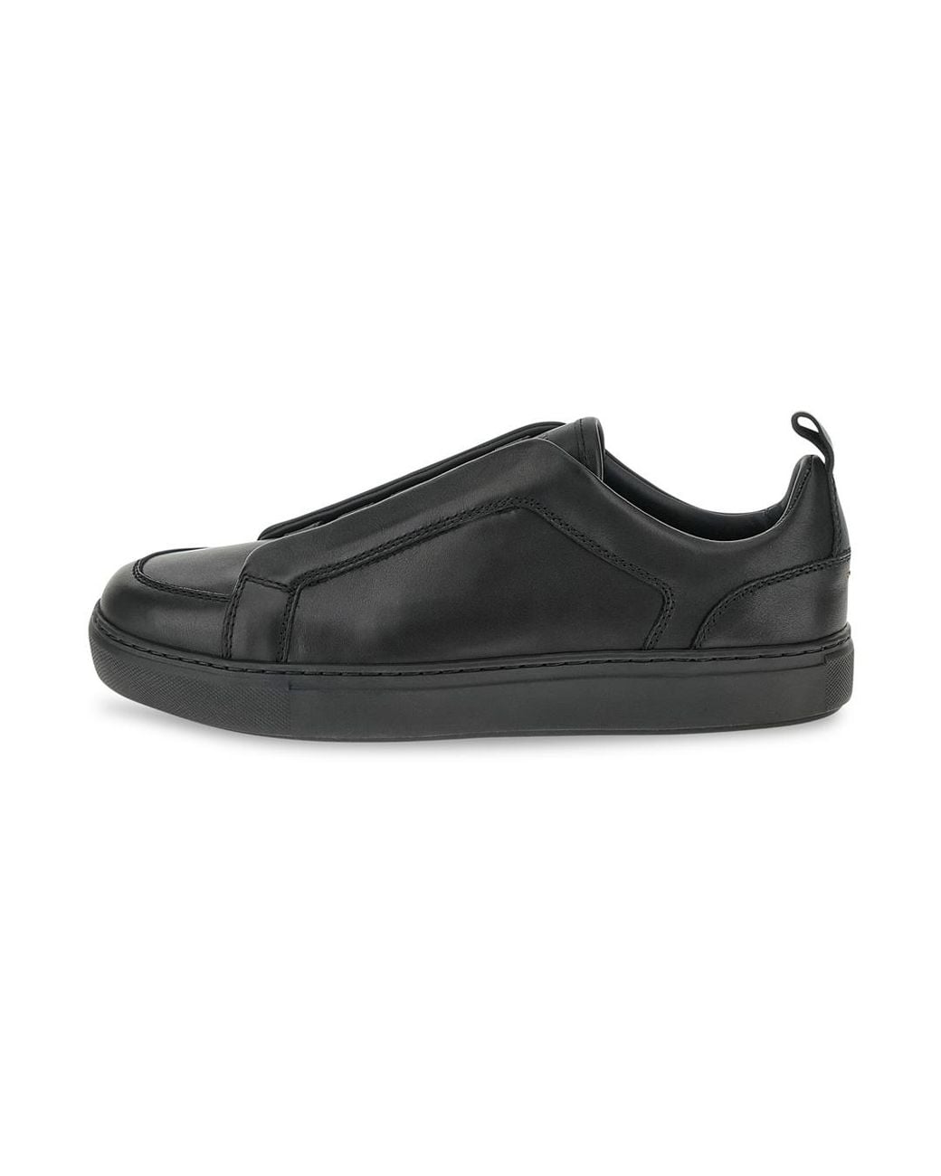 Paul & Shark Black Leather Slip-On Sneakers for men