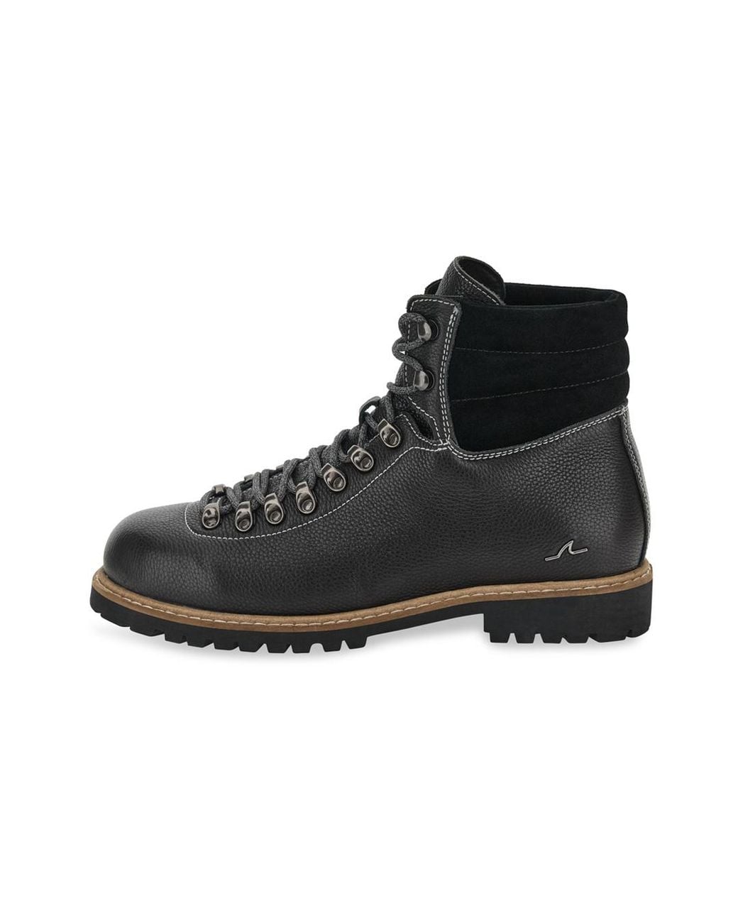 Paul & Shark Black Leather Lace-Up Boots for men