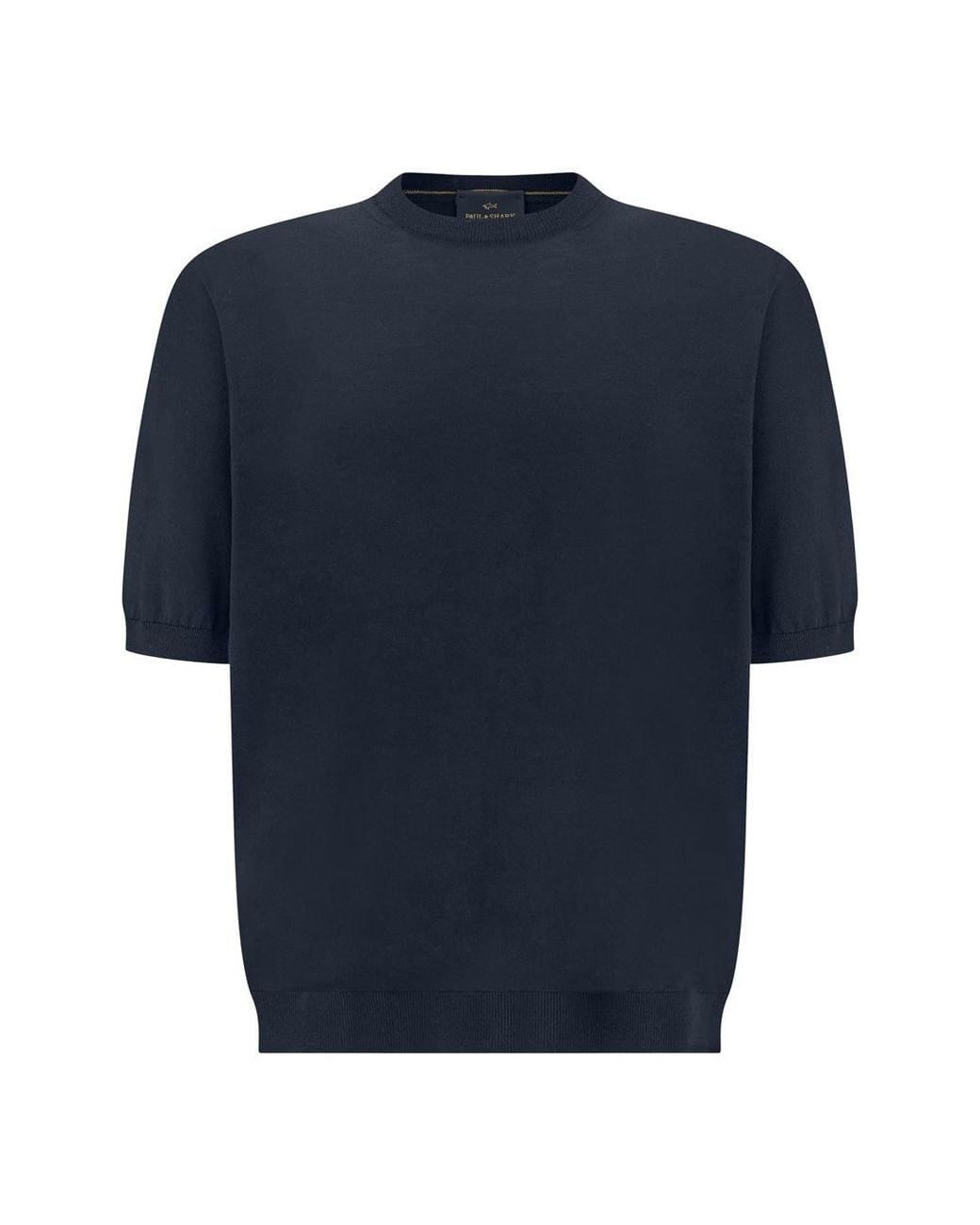 Paul & Shark Blue 140's Superfine Merino Wool T-Shirt for men