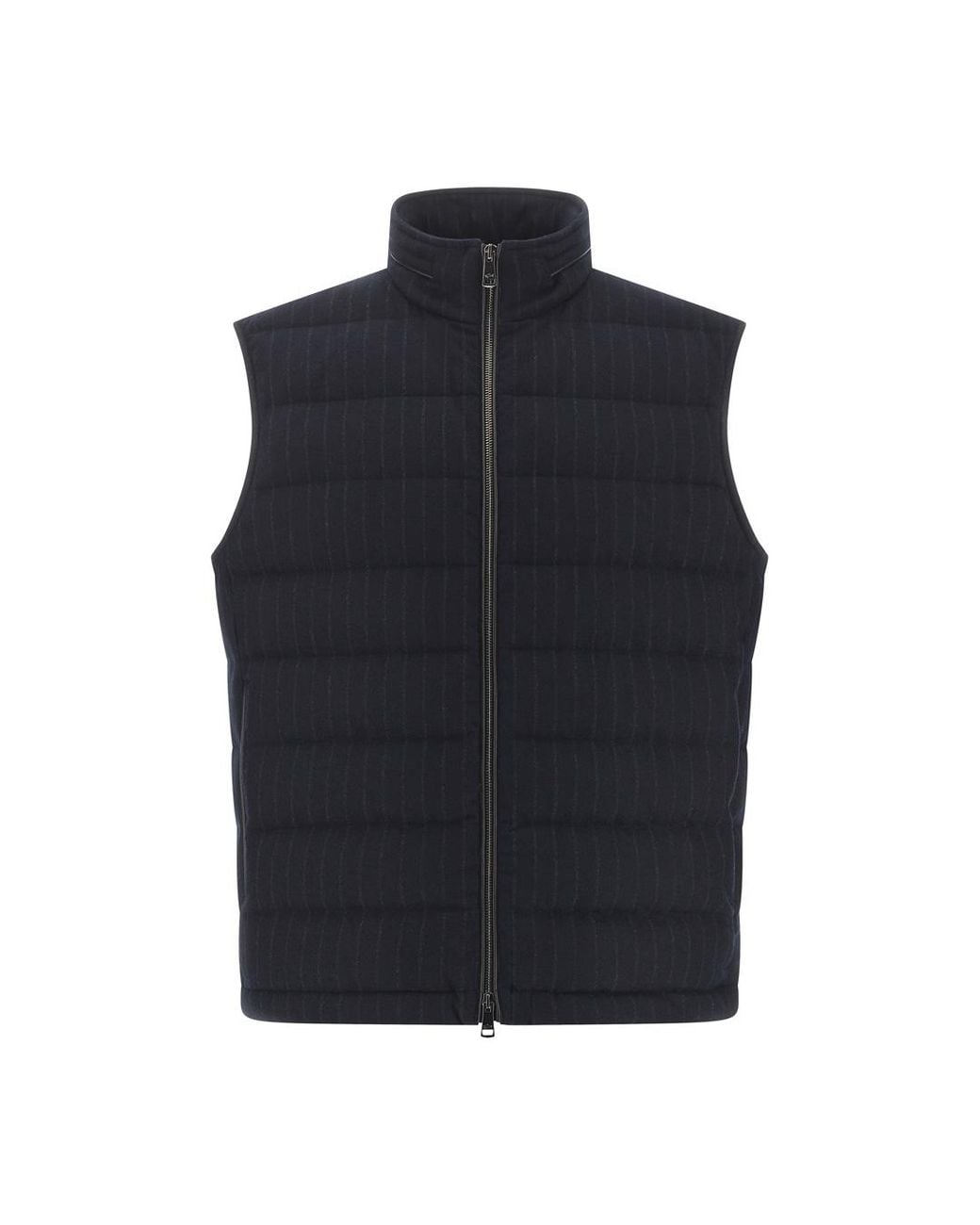 Paul & Shark Blue Pinstriped Wool Quilted Gilet for men