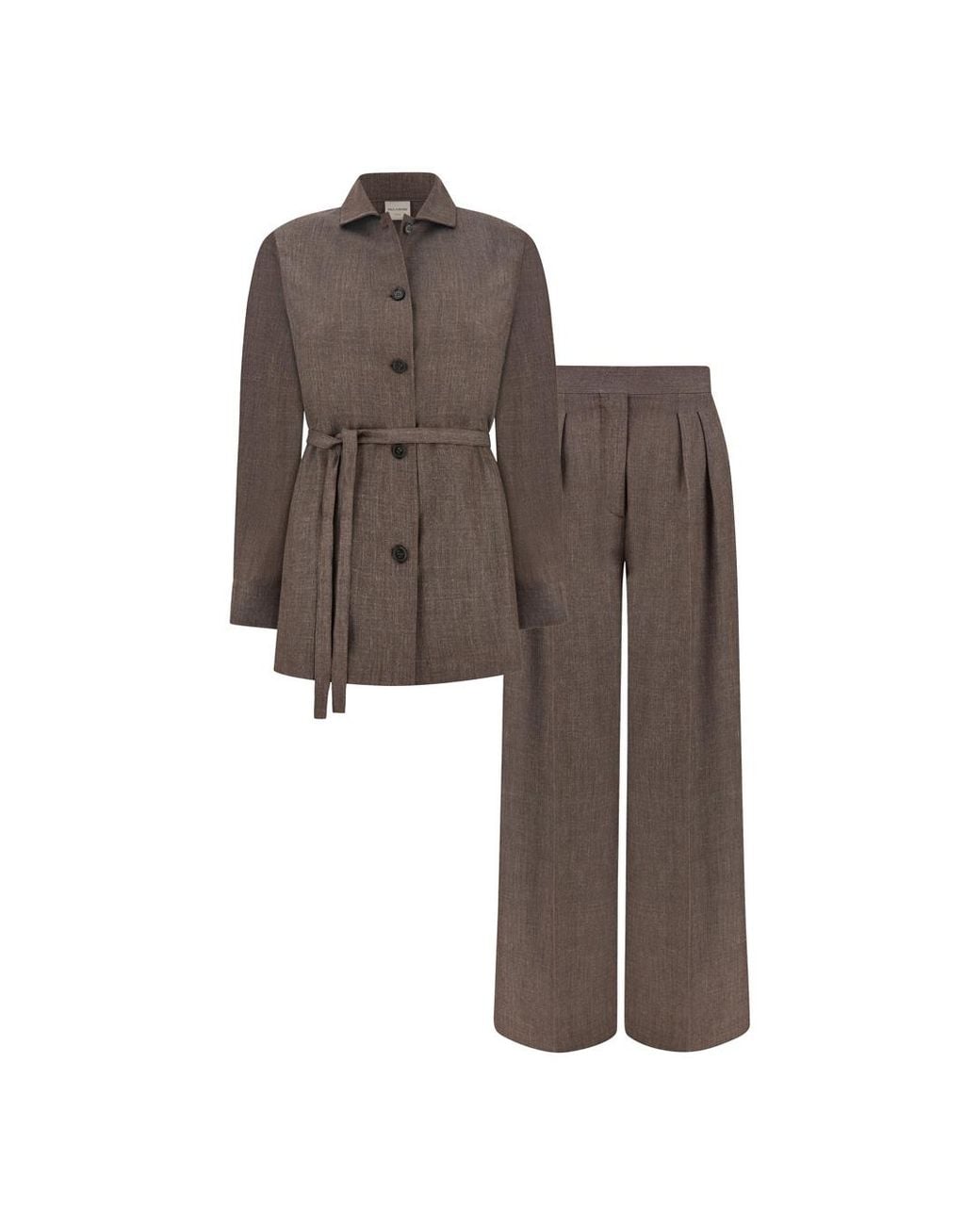 Paul & Shark Brown Jersely Overshirt And Trousers Set