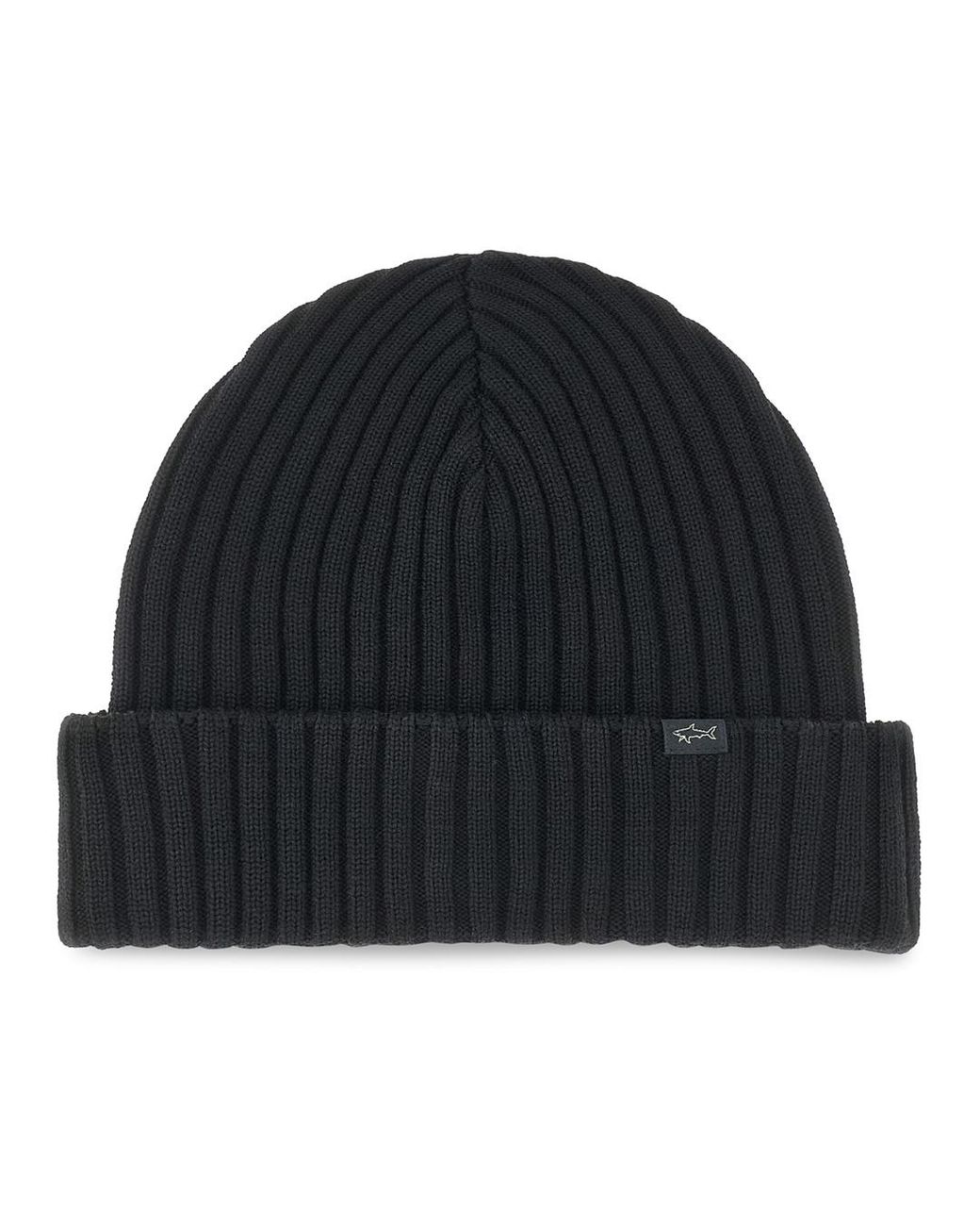 Paul & Shark Black Soft Cool Touch Wool Beanie for men