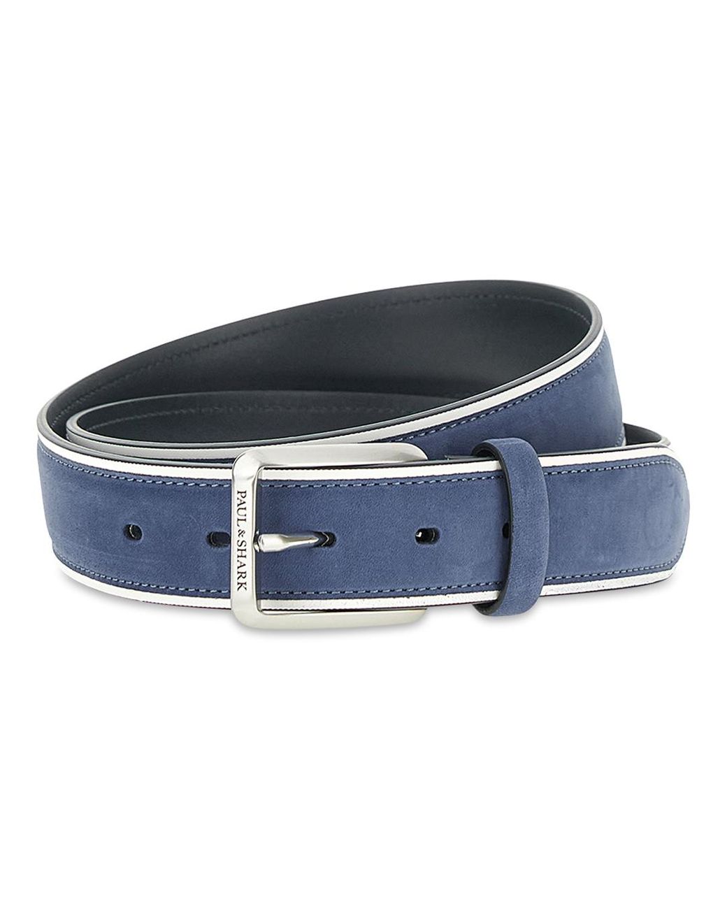 Paul & Shark Blue Suede Belt With Contrasting Edges for men