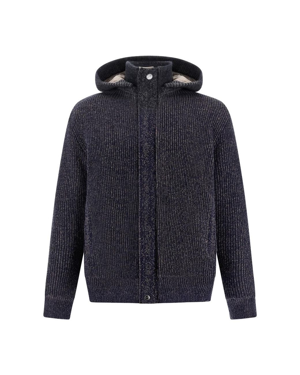Paul & Shark Blue Wool And Cashmere Hooded Sweatshirt for men