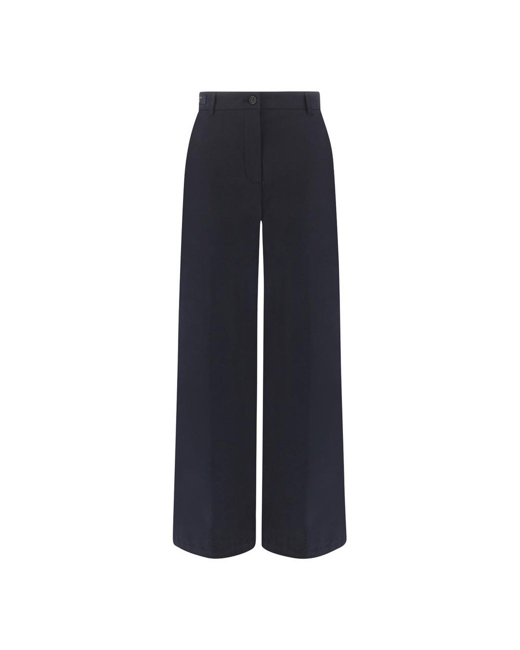Paul & Shark Blue Stretch Cotton Twill Palazzo Trousers