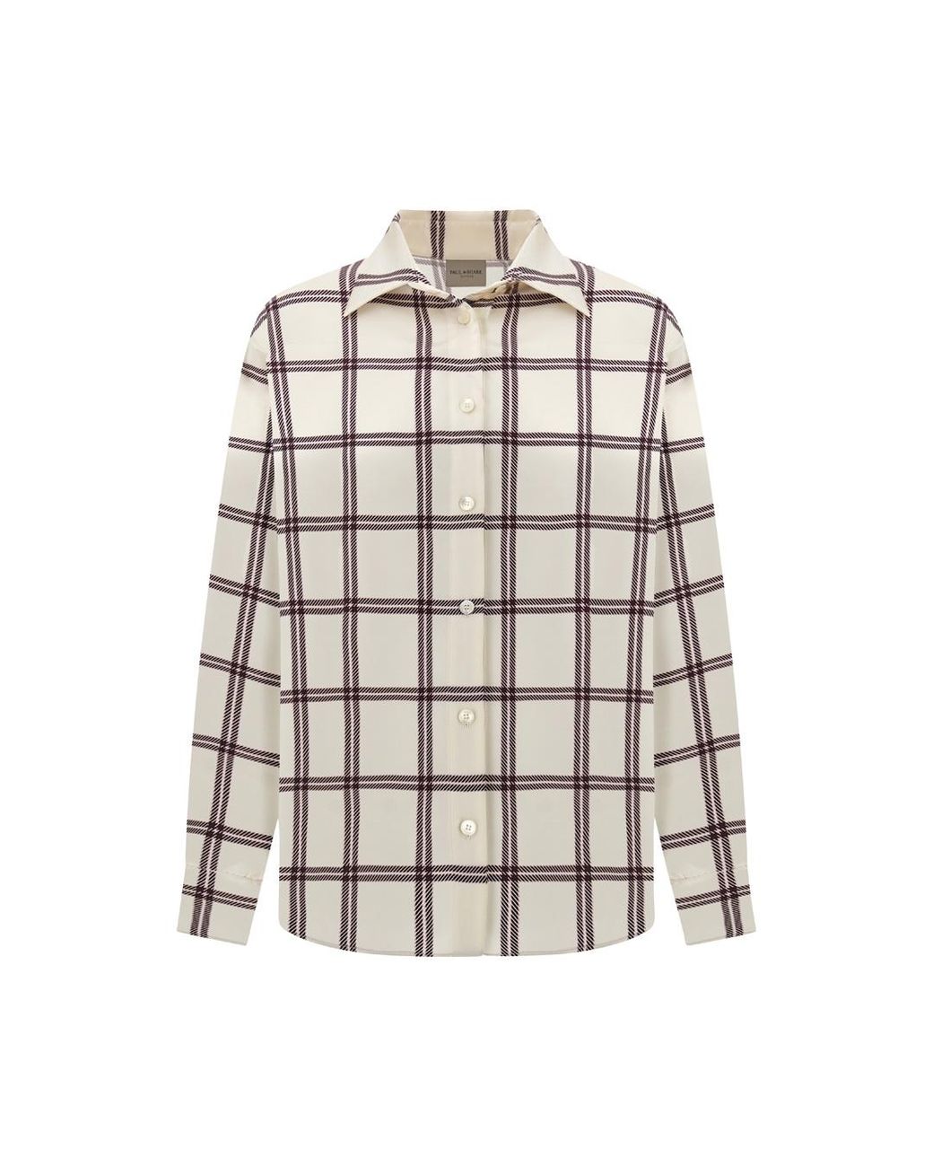 Paul & Shark White Fluid Shirt With Checked Pattern