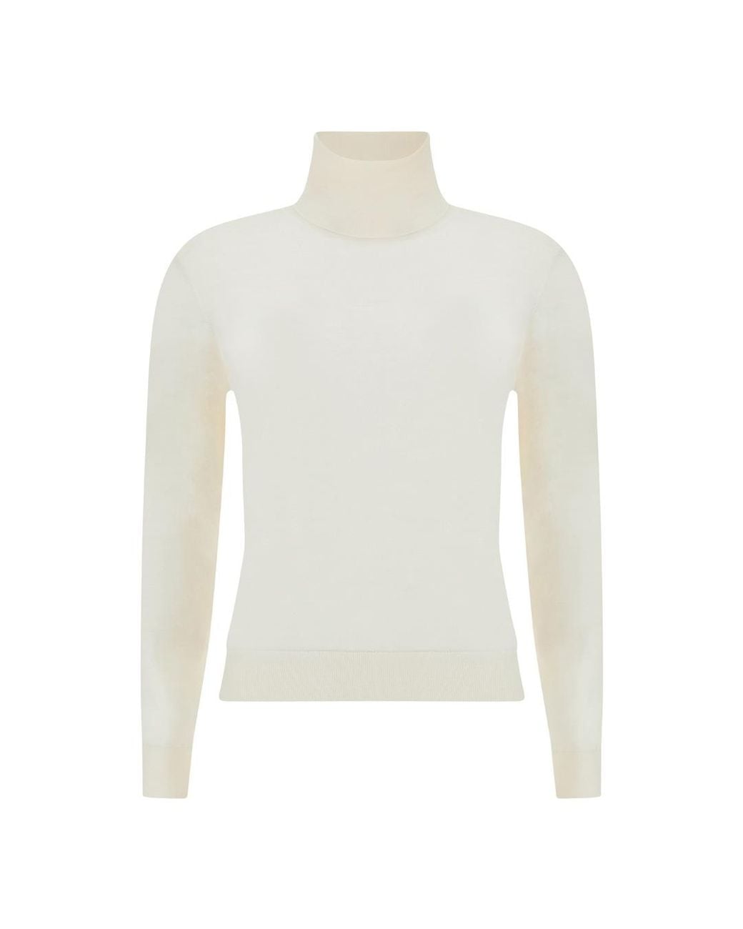 Paul & Shark White Merino Wool Turtleneck Sweater