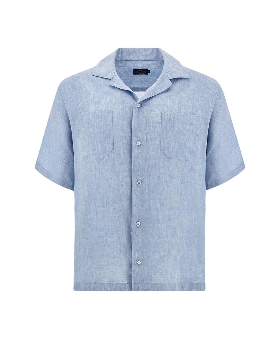 Paul & Shark Blue Linen Shirt for men