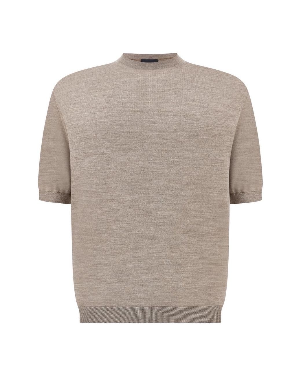 Paul & Shark Gray 140's Superfine Merino Wool T-Shirt for men