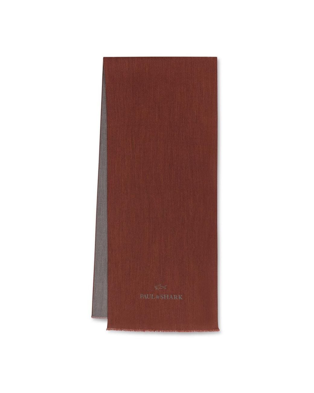 Paul & Shark Brown Jacquard Wool Scarf for men