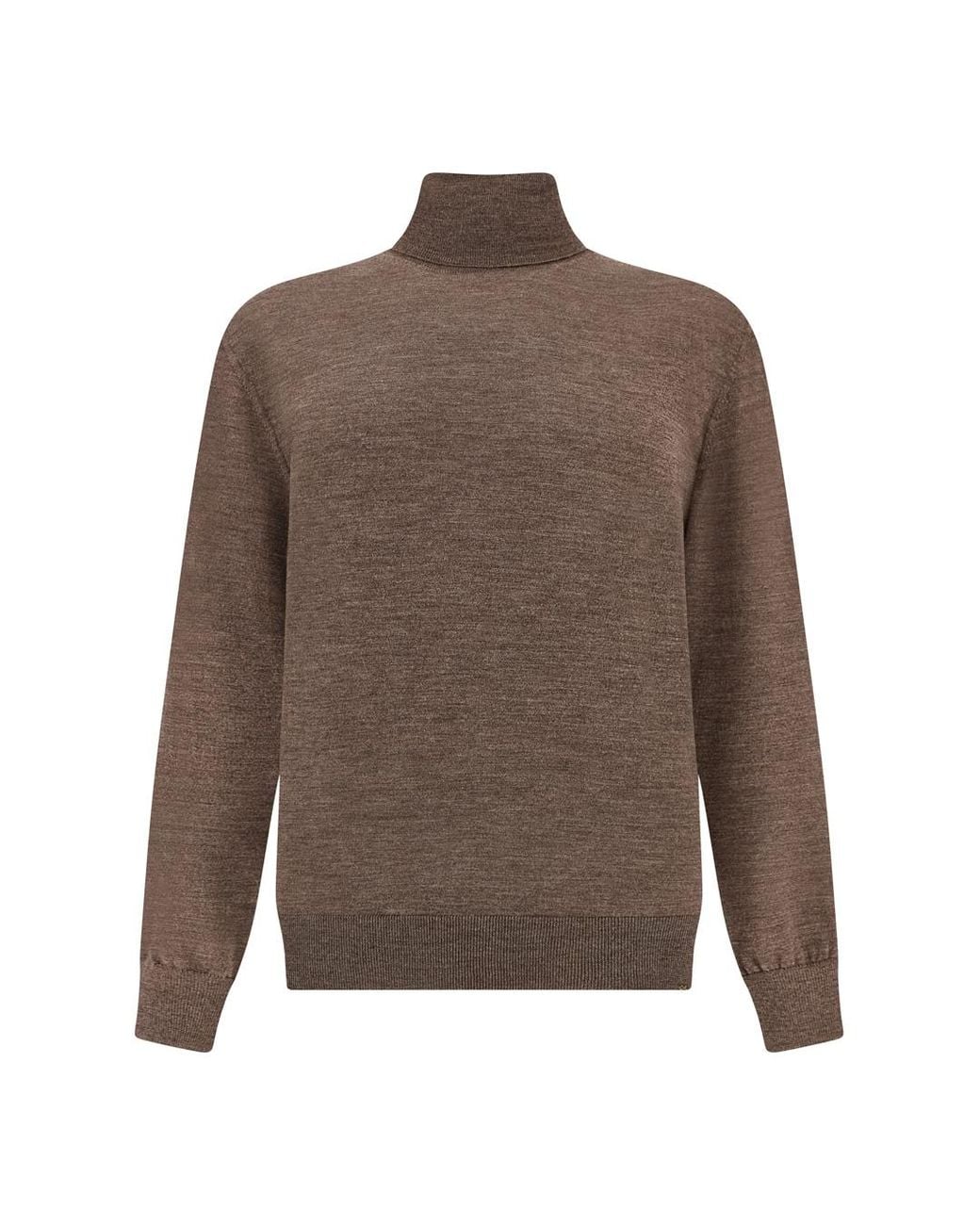 Paul & Shark Brown Superfine 140's Merino Wool Turtleneck Sweater for men
