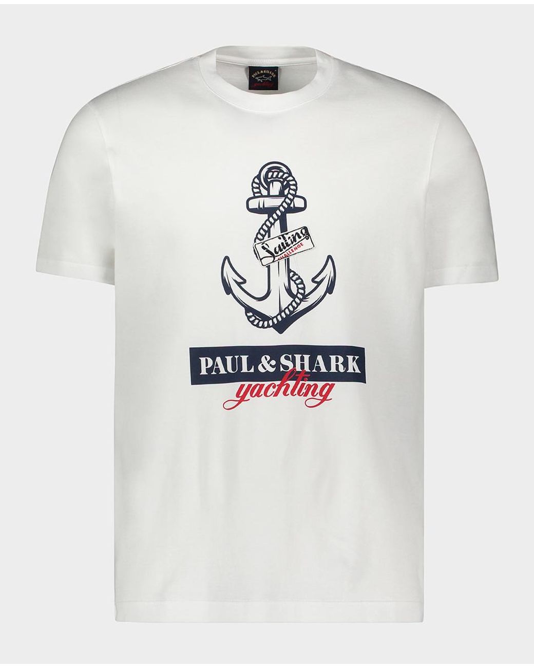 Paul & Shark Organic Cotton T-shirt With Anchor Print in White for Men ...