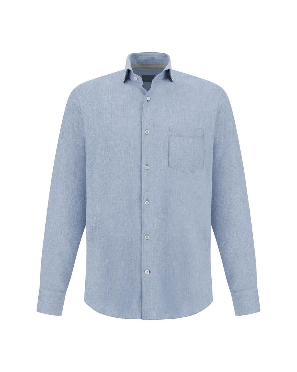 Paul & Shark Blue Cotton Flannel Shirt for men