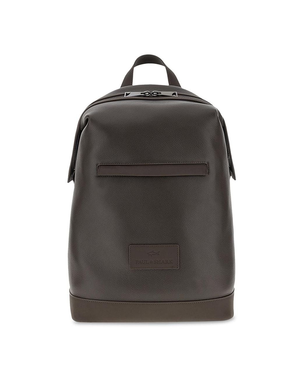 Paul & Shark Black Tumbled Leather Backpack for men