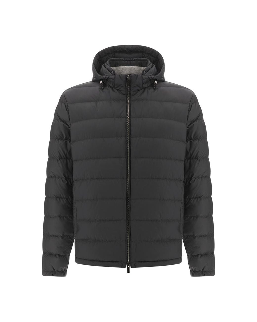 Paul & Shark Gray Technical Ultralight Down Jacket With Alcantara Details for men