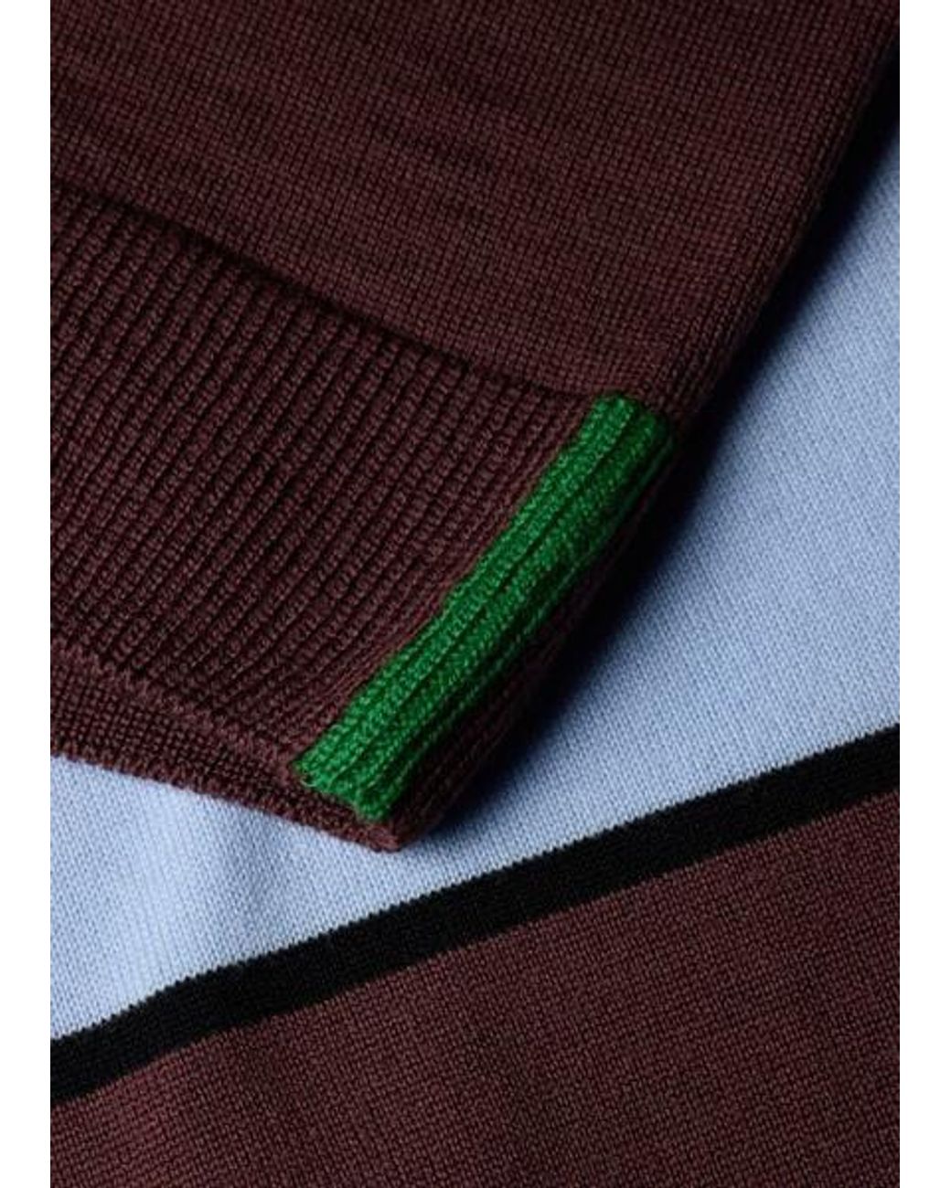 Paul Smith Brown And Merino Wool Stripe Polo for men