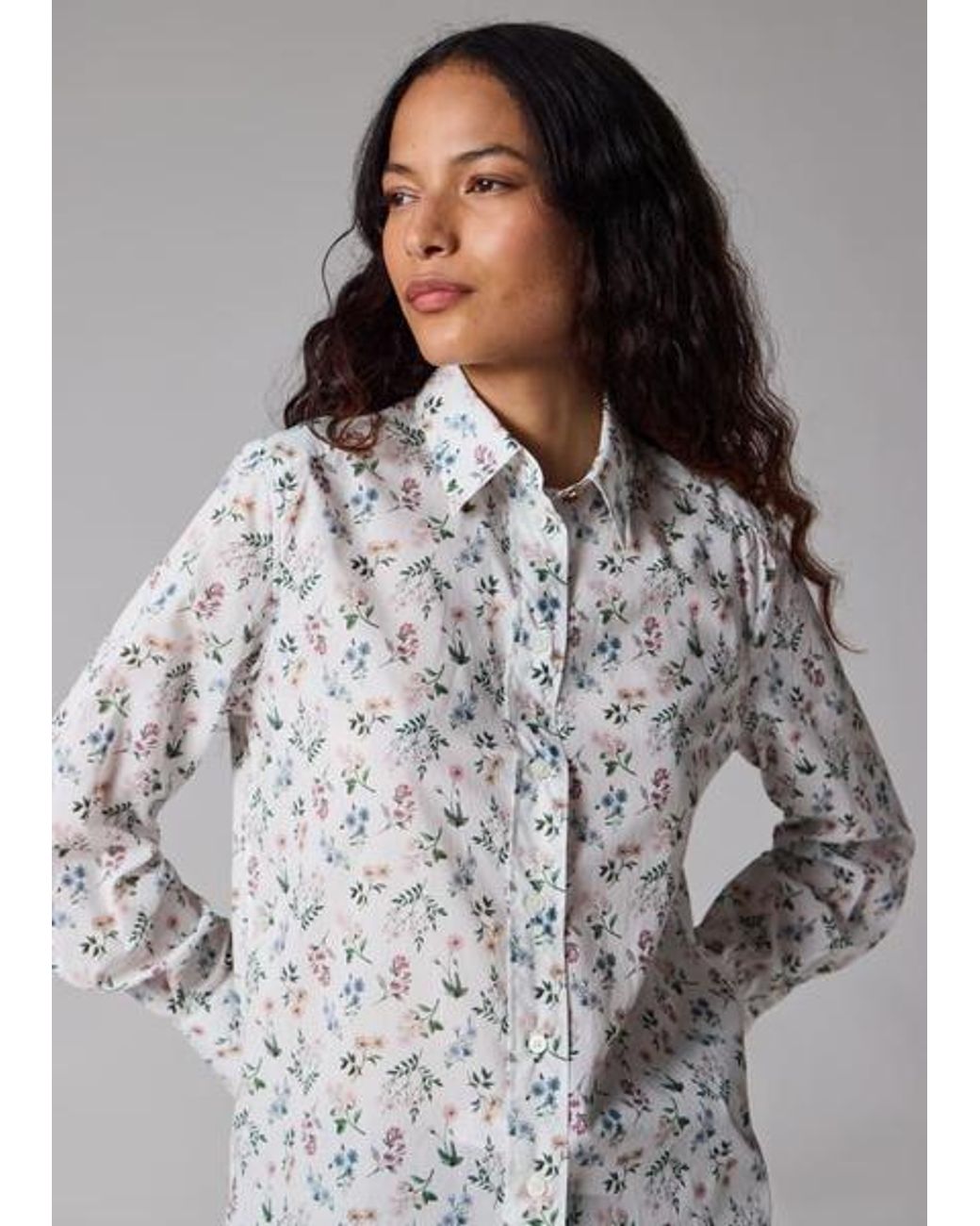 Paul Smith Gray 'Liberty Floral' Print Shirt