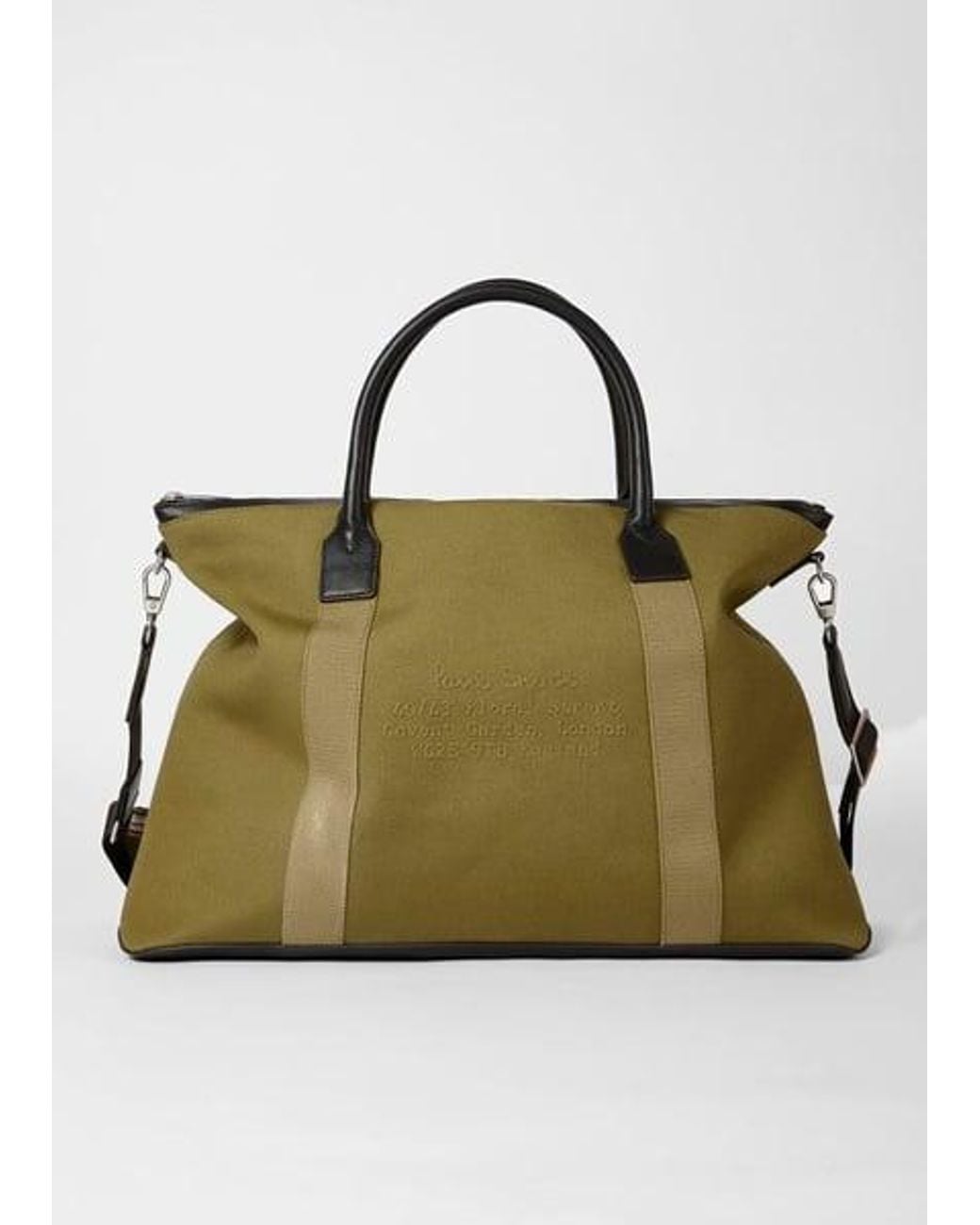 Paul Smith Green Khaki Canvas Tote Bag for men