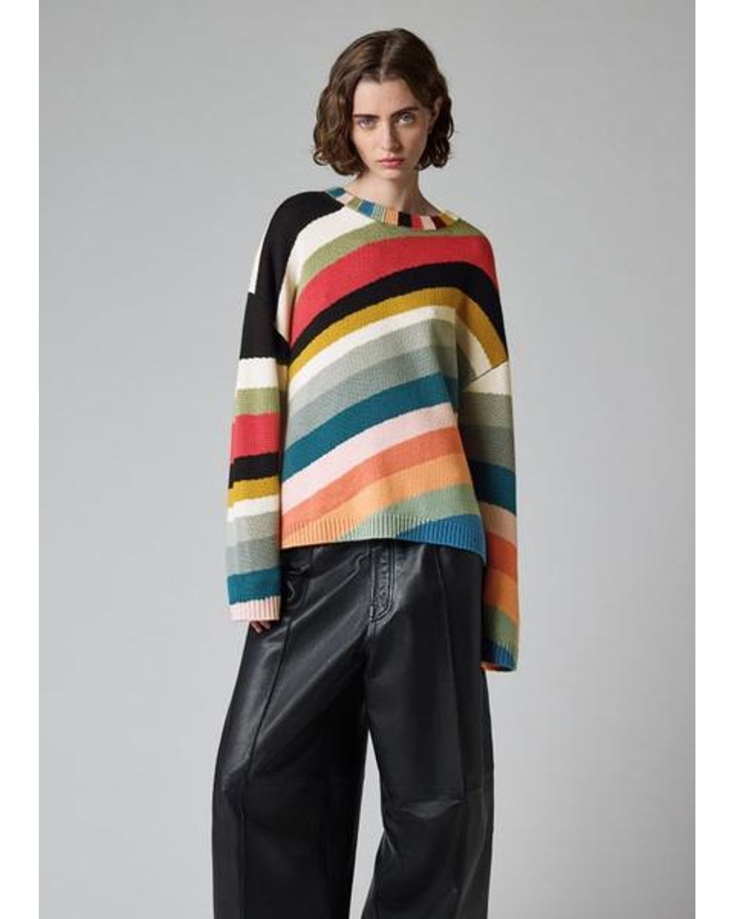 Paul Smith Gray 'Swirl' Crew Neck Sweater