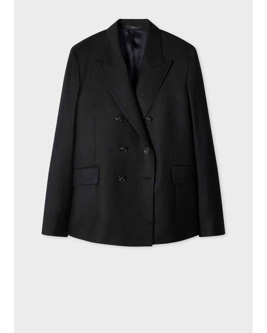 Paul Smith Black Wool-Blend Double-Breasted Jacket