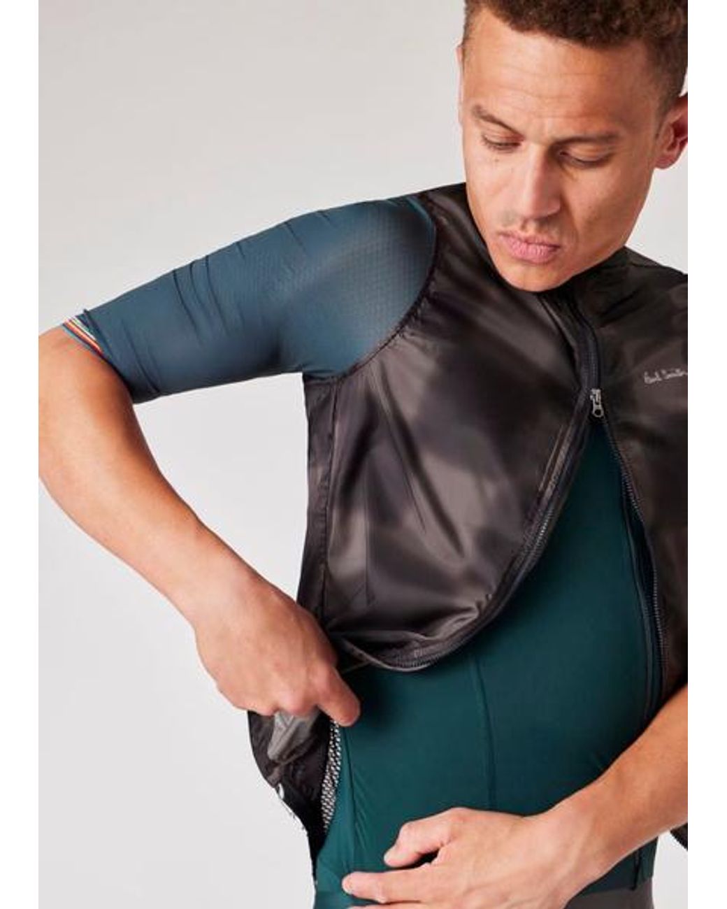 Paul Smith Blue Packable Cycling Gilet for men