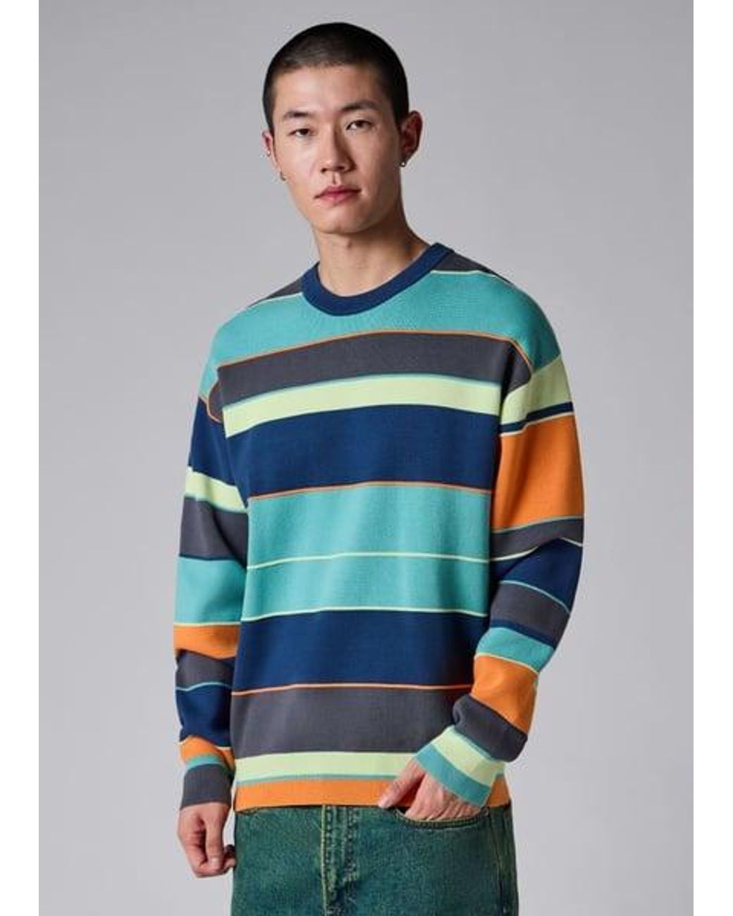 Paul Smith Green Milano Cotton Stripe Sweater for men