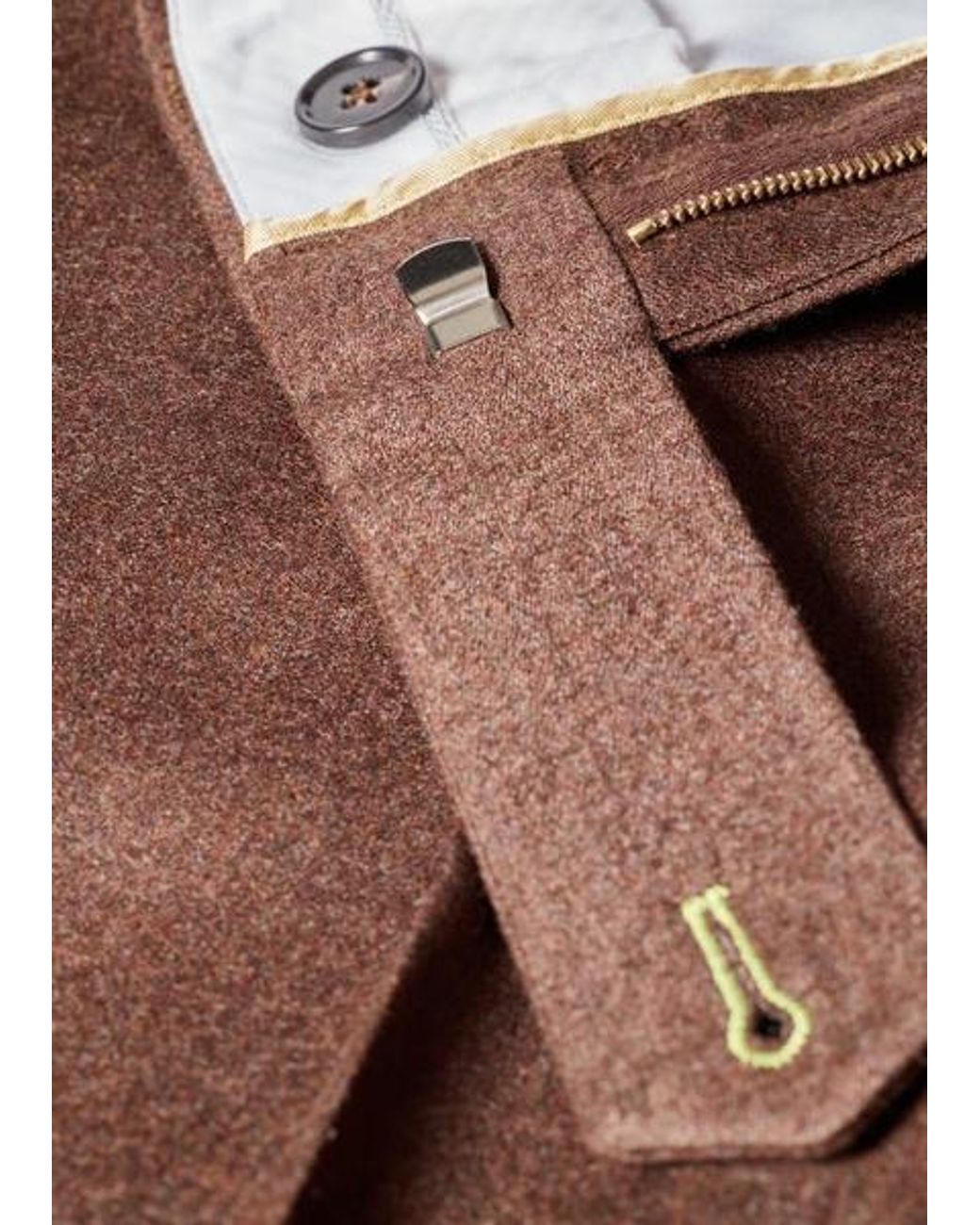 Paul Smith Brown Wool-Cashmere Flannel Bootcut Trousers