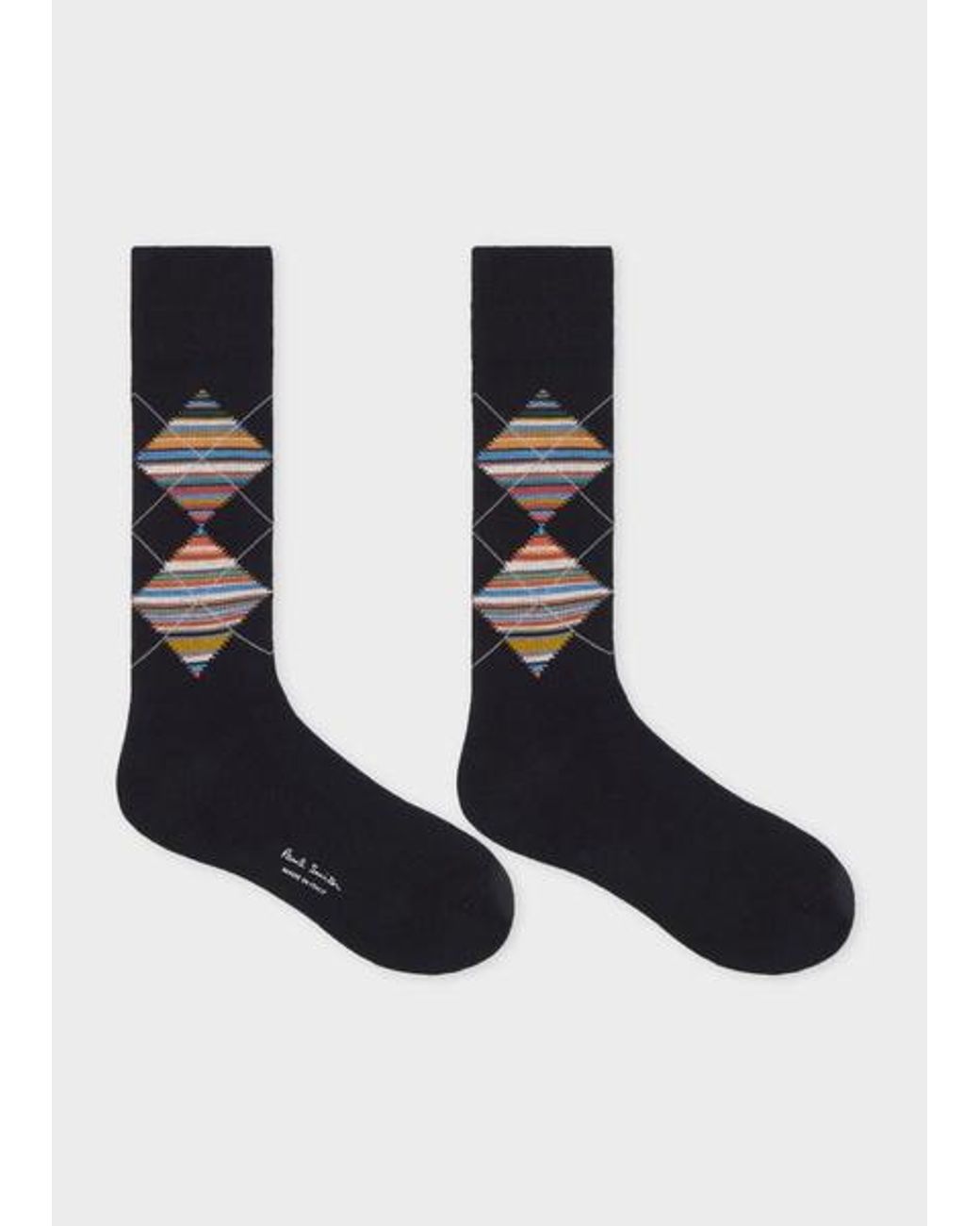 Paul Smith Black 'Signature Stripe' Argyle Socks for men