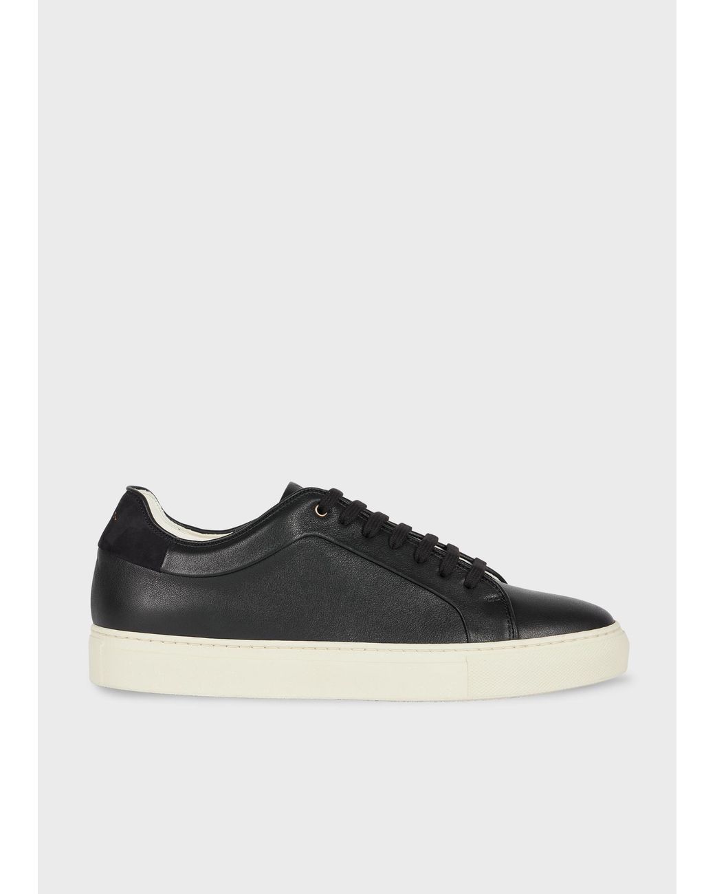 Paul Smith Black Leather 'Basso' Trainers With Cream Soles for men