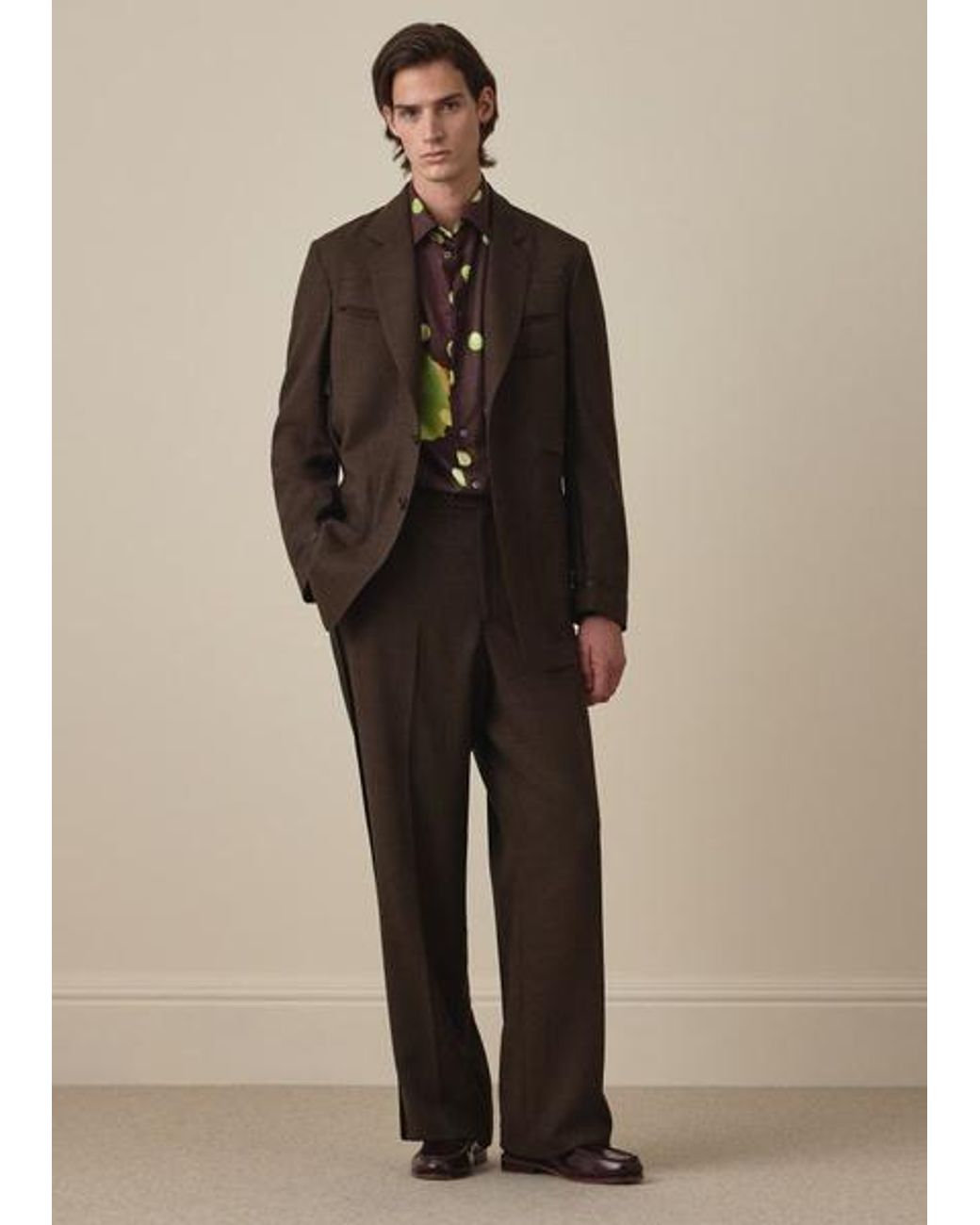 Paul Smith Brown Cordonetto Wool Inside-Out Trousers for men