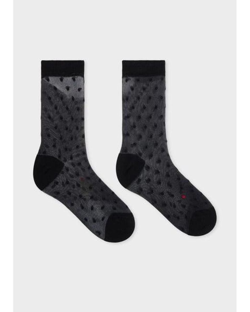 Paul Smith Black Sheer Polka Dot Socks
