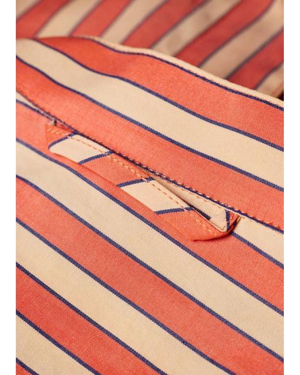 Paul Smith Blue Stripe Grandad-Collar Shirt for men