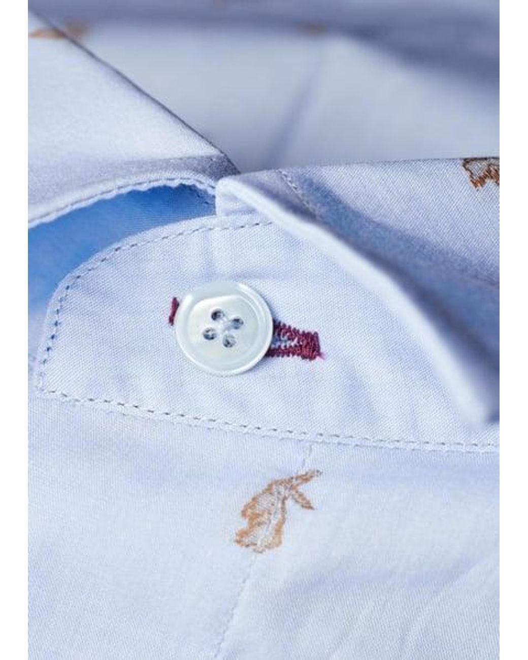 Paul Smith Blue Pale 'Little Rabbit' Fil Coupé Shirt for men